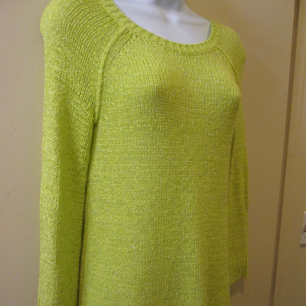 CABLE AND GAUGE XSMALL SWEATER,  LIME GREEN